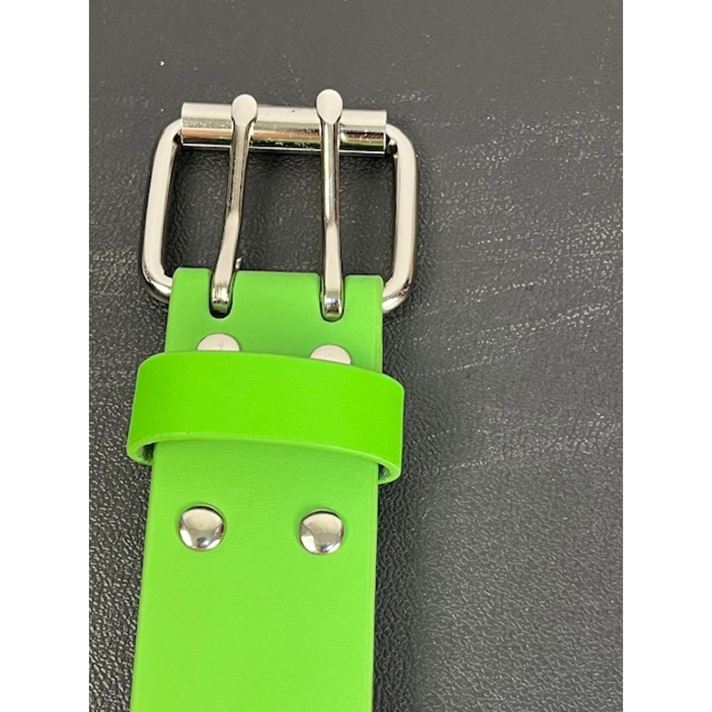 Y2K Retro Neon Green Moto Belt with Metal Grommet Accents Size 2XL - Picture 9 of 9